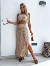 Beach-Style Knit Two-Piece Set